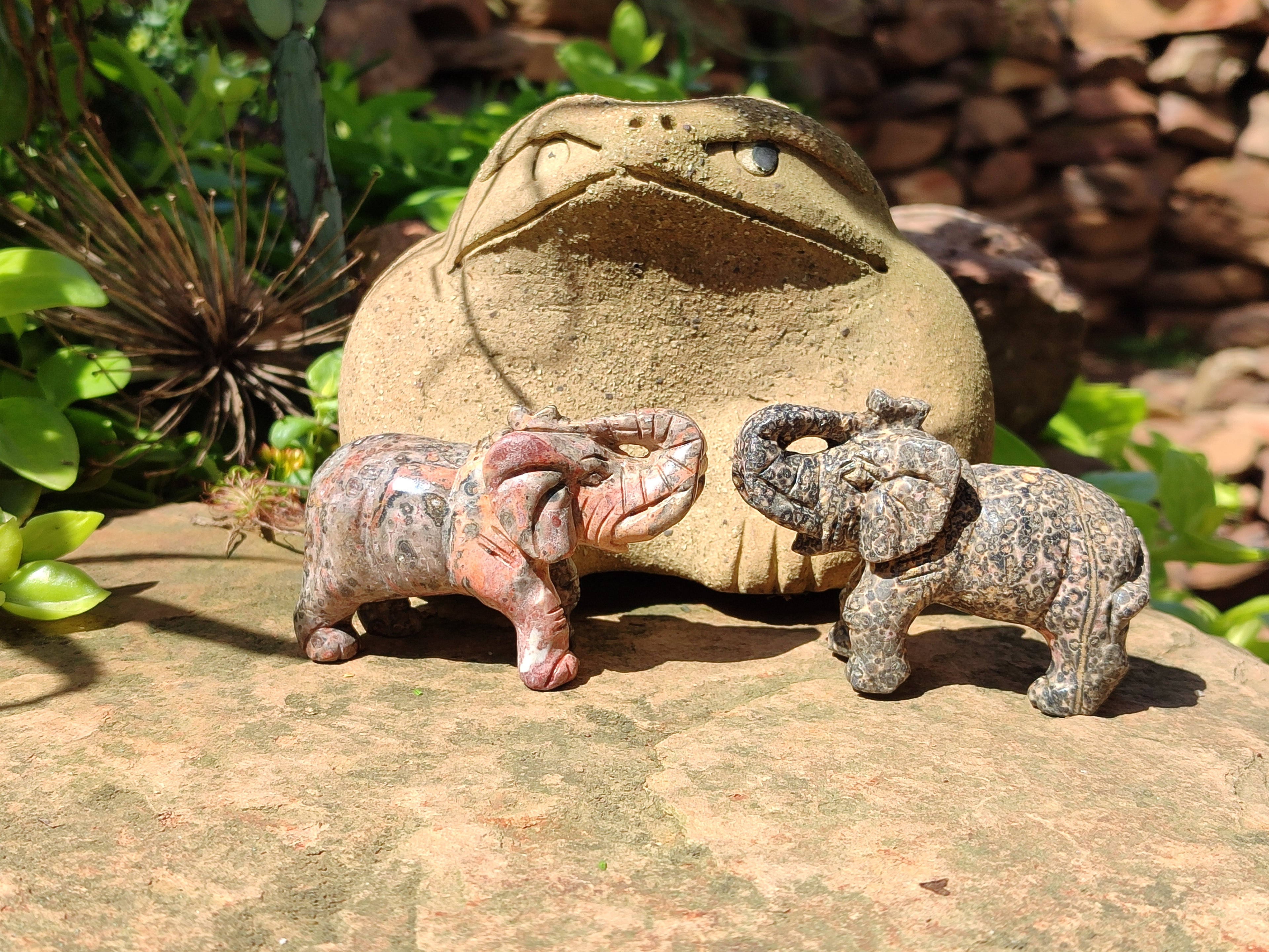 Polished Snakeskin Rhyolite Jasper Elephant Carving - sold per item - From Australia - Toprock Gemstones and Minerals 