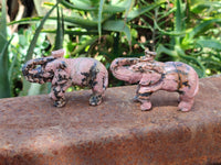 Polished Rhodonite Pink Elephant Carving - sold per item - From Madagascar - Toprock Gemstones and Minerals 
