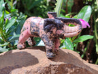 Polished Rhodonite Pink Elephant Carving - sold per item - From Madagascar - Toprock Gemstones and Minerals 