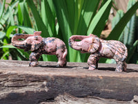 Polished Rhodonite Pink Elephant Carving - sold per item - From Madagascar - Toprock Gemstones and Minerals 