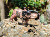 Polished Rhodonite Pink Elephant Carving - sold per item - From Madagascar - Toprock Gemstones and Minerals 
