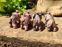 Polished Rhodonite Pink Elephant Carving - sold per item - From Madagascar - Toprock Gemstones and Minerals 
