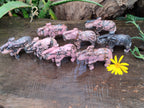 Polished Rhodonite Pink Elephant Carving - sold per item - From Madagascar - Toprock Gemstones and Minerals 