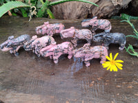 Polished Rhodonite Pink Elephant Carving - sold per item - From Madagascar - Toprock Gemstones and Minerals 