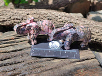 Polished Rhodonite Pink Elephant Carving - sold per item - From Madagascar - Toprock Gemstones and Minerals 