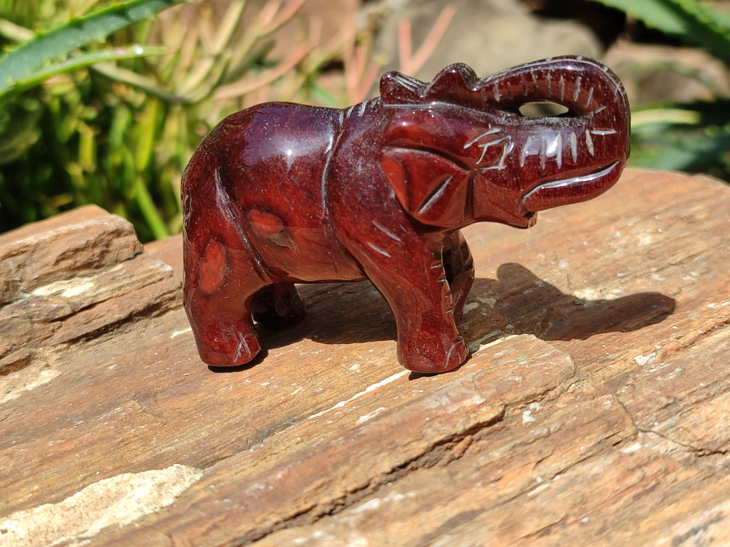 Polished Red Tigers Eye Elephant Carvings - sold per item - From South Africa - Toprock Gemstones and Minerals 