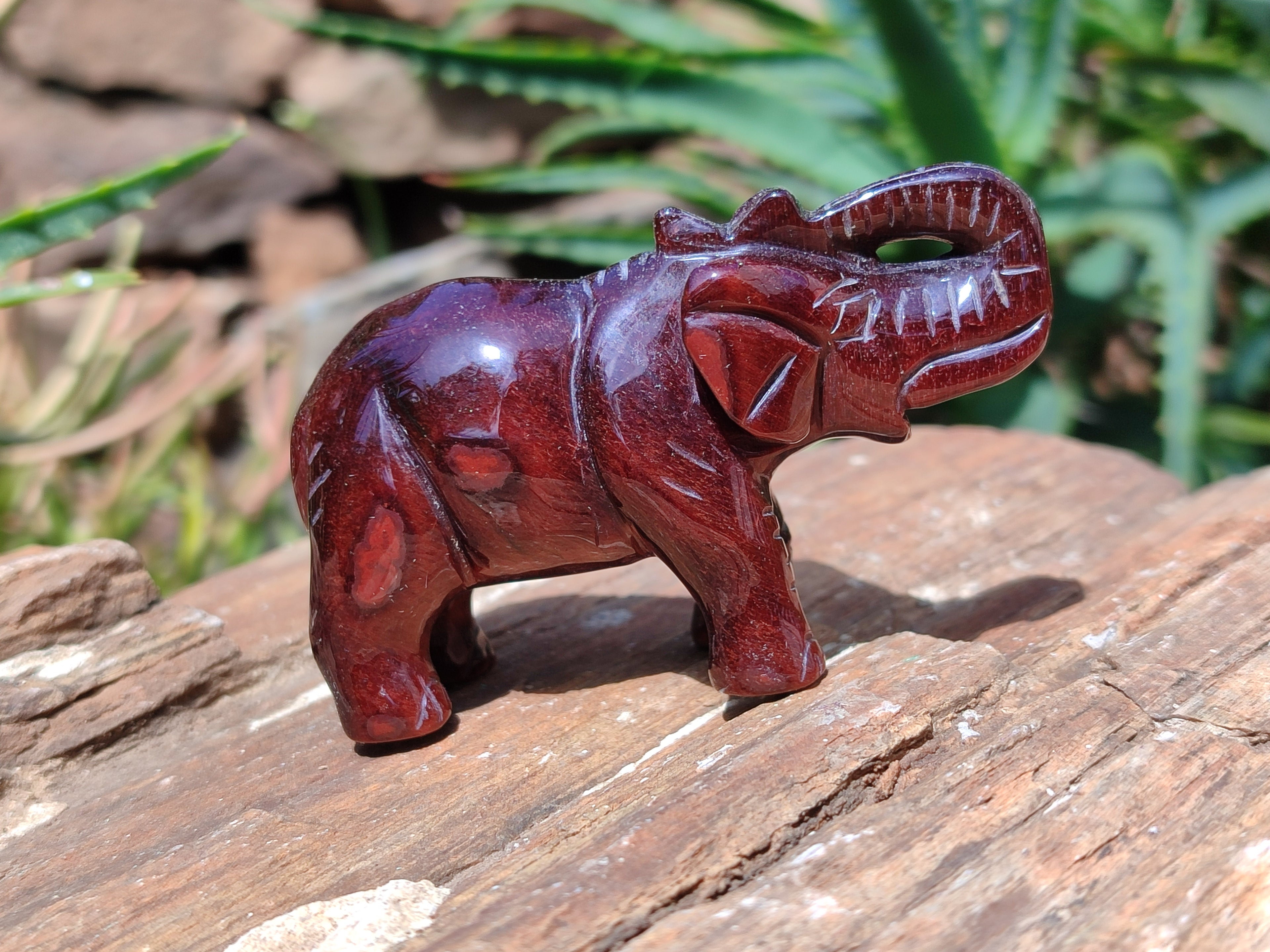 Polished Red Tigers Eye Elephant Carvings - sold per item - From South Africa - Toprock Gemstones and Minerals 