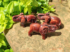 Polished Red Tigers Eye Elephant Carvings - sold per item - From South Africa - Toprock Gemstones and Minerals 