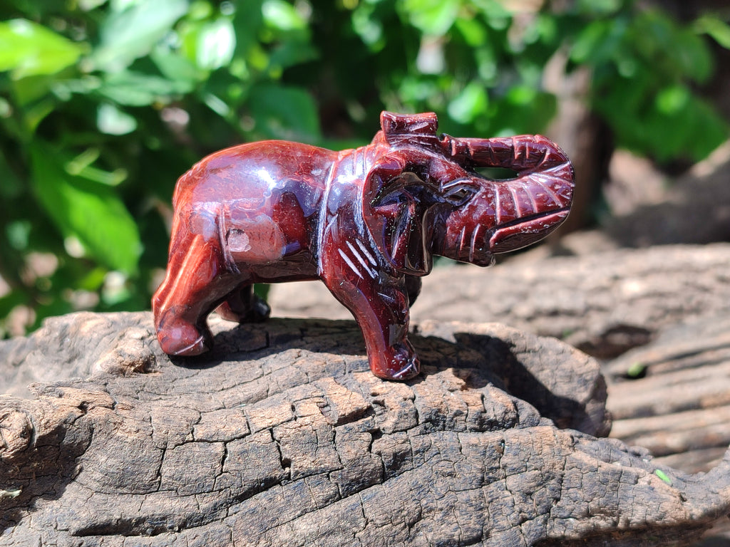 Polished Red Tigers Eye Elephant Carvings - sold per item - From South Africa - Toprock Gemstones and Minerals 