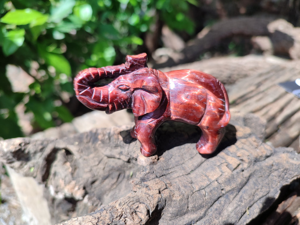 Polished Red Tigers Eye Elephant Carvings - sold per item - From South Africa - Toprock Gemstones and Minerals 