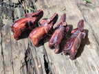 Polished Red Tigers Eye Elephant Carvings - sold per item - From South Africa - Toprock Gemstones and Minerals 