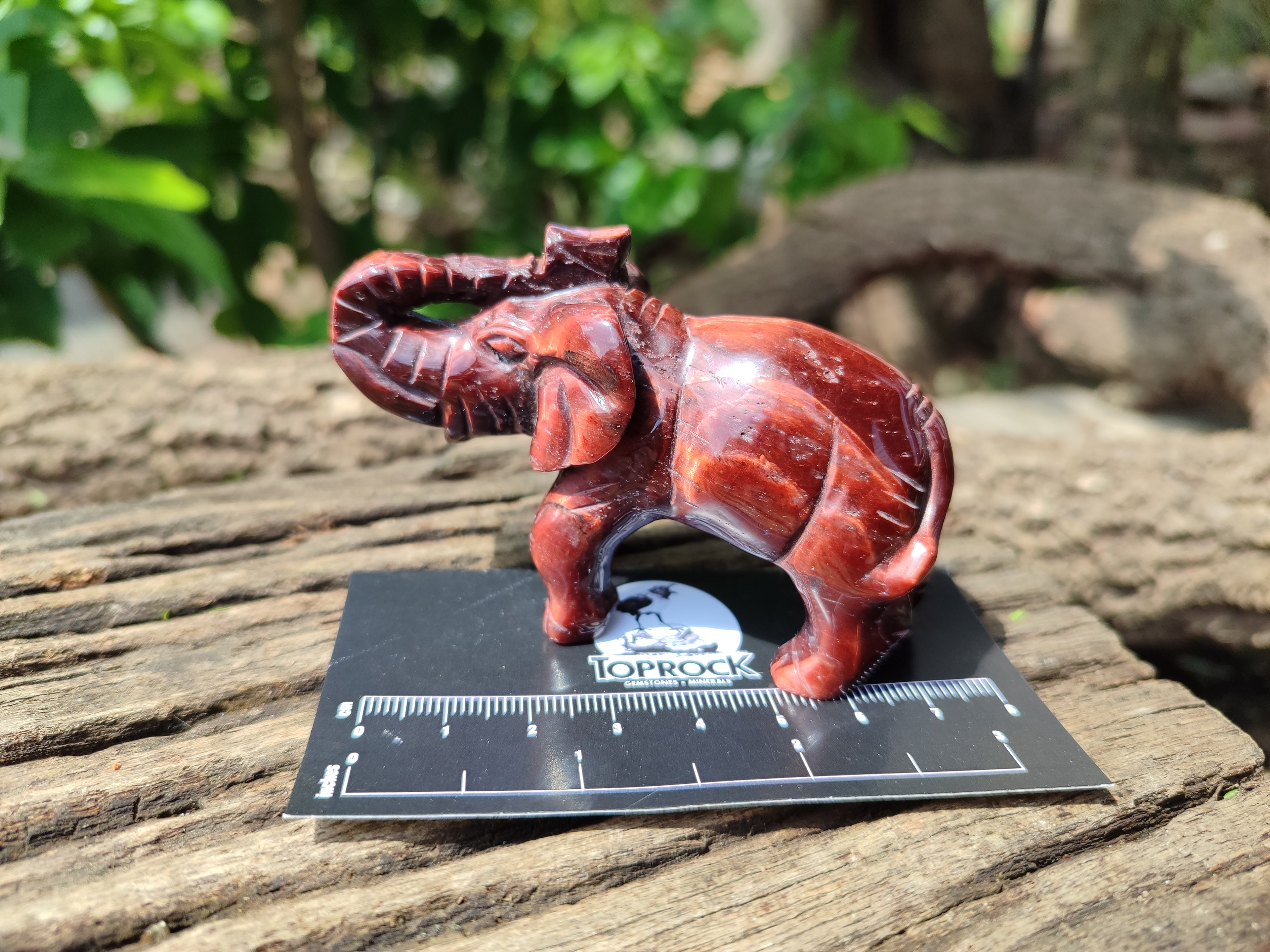 Polished Red Tigers Eye Elephant Carvings - sold per item - From South Africa - Toprock Gemstones and Minerals 