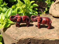 Polished Red Tigers Eye Elephant Carvings - sold per item - From South Africa