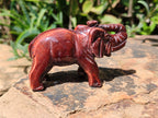 Polished Red Tigers Eye Elephant Carvings - sold per item - From South Africa - Toprock Gemstones and Minerals 