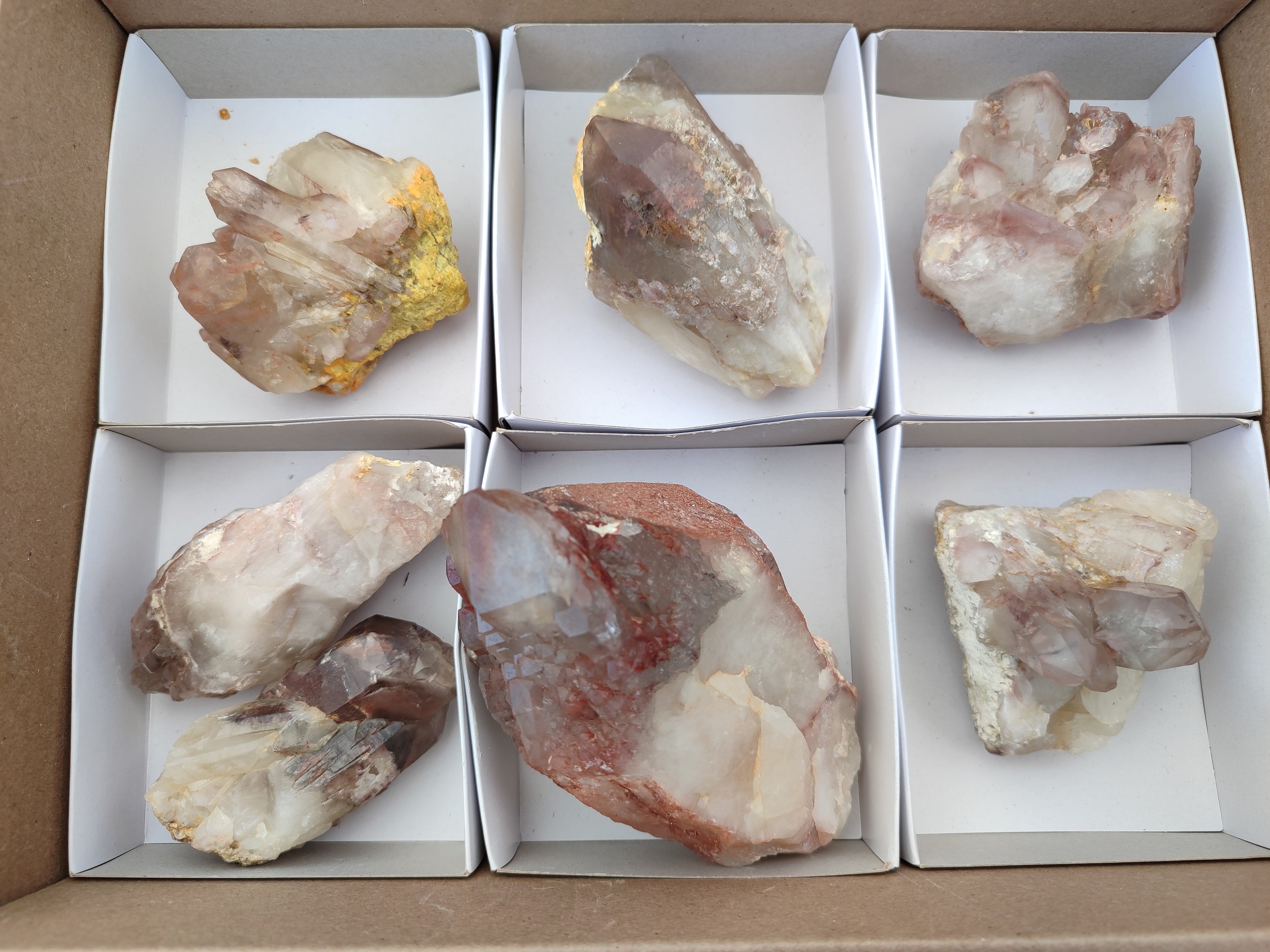 Natural Red Hematoid Quartz Clusters x 7 From Karoi, Zimbabwe - Toprock Gemstones and Minerals 