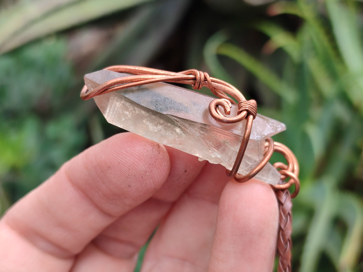 Hand Made Copper Wire Wrapped Stone Pendants x 6 From Southern Africa - Toprock Gemstones and Minerals 