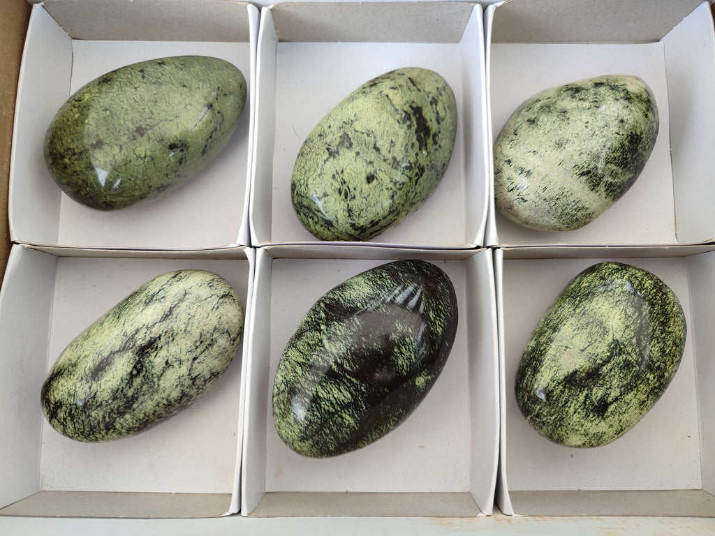 Polished Leopard Stone Palm Stones x 6 From Zimbabwe - Toprock Gemstones and Minerals 