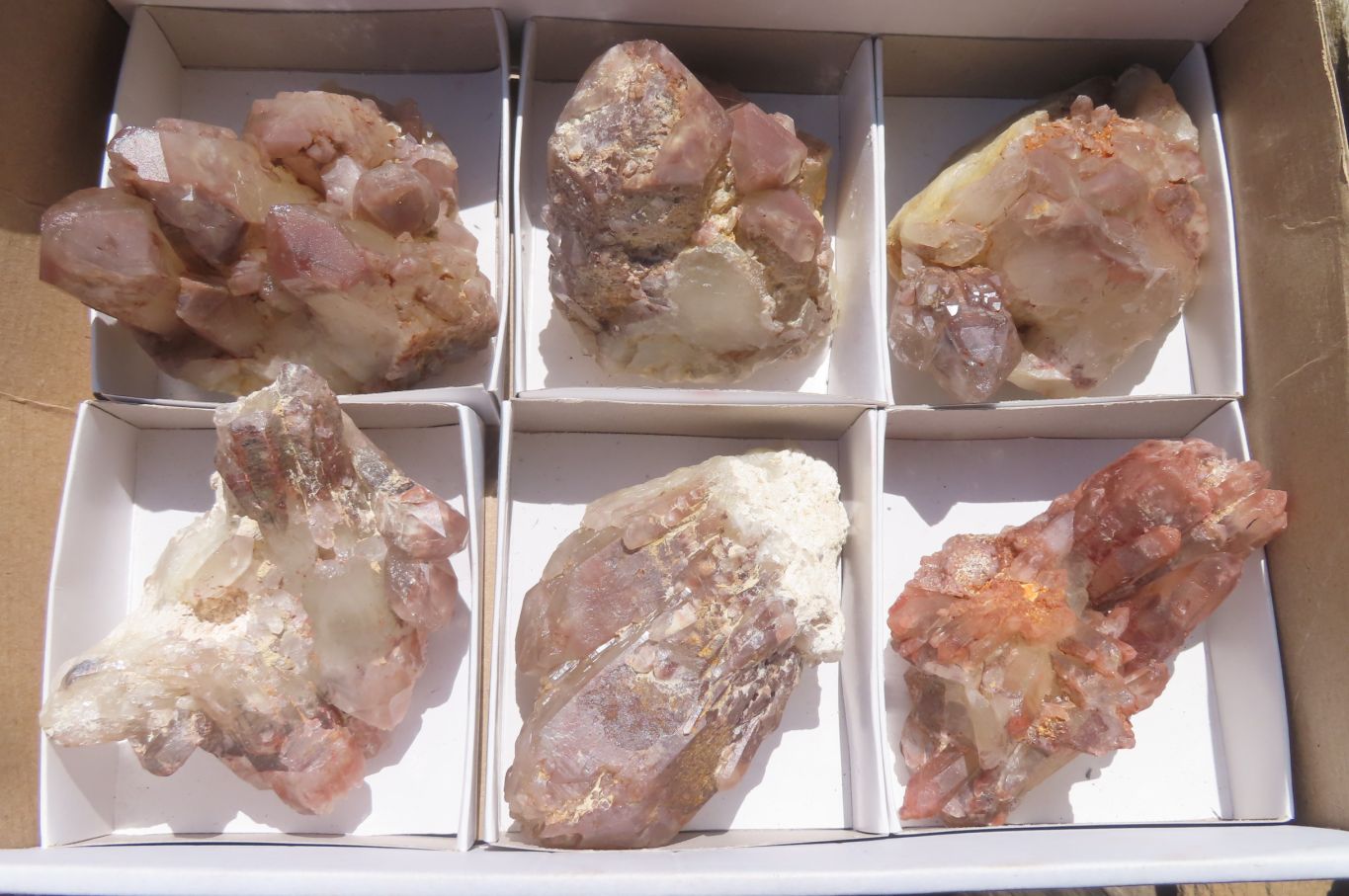 Natural Red Hematoid Quartz Clusters x 6 From Karoi, Zimbabwe - Toprock Gemstones and Minerals 