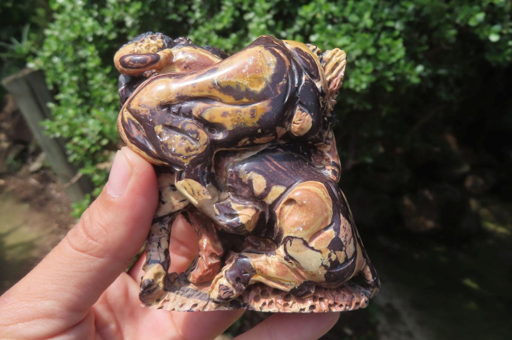 Hand Made Pyrophyllite Animal Carvings x 2 From South Africa - Toprock Gemstones and Minerals 