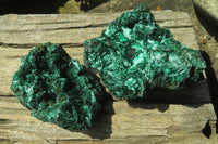 Natural Silky Malachite Specimens x 2 From Kasompe, Congo - Toprock Gemstones and Minerals 