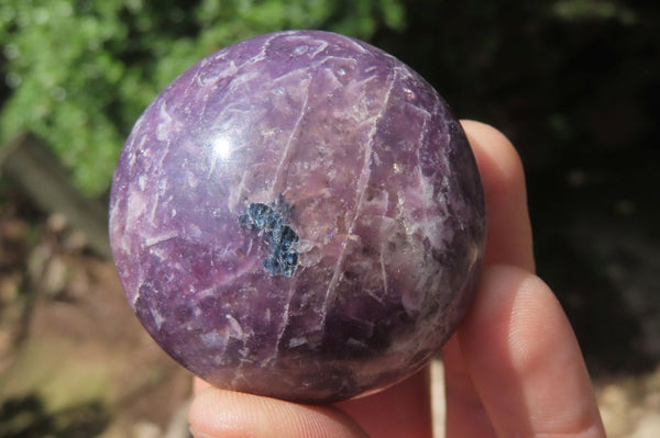 Polished Lepidolite with Pink Rubellite Palm Stones x 24 From Ambatondrazaka, Madagascar - Toprock Gemstones and Minerals 