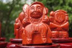 Polished Red Jasper Far Eastern Carved Gods on Wooden Stands - sold per Set of 7 - From South Africa - Toprock Gemstones and Minerals 