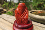 Polished Red Jasper Far Eastern Carved Gods on Wooden Stands - sold per Set of 7 - From South Africa - Toprock Gemstones and Minerals 