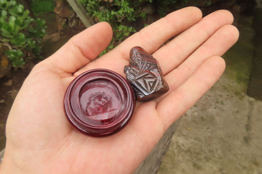 Polished Tiger Iron Far Eastern Carved Gods on Wooden Stands - sold per Set of 7 - From Australia - Toprock Gemstones and Minerals 