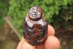 Polished Tiger Iron Far Eastern Carved Gods on Wooden Stands - sold per Set of 7 - From Australia - Toprock Gemstones and Minerals 