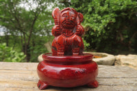 Polished Brecciated Jasper Far Eastern Carved Gods on Wooden Stands - sold per Set of 7 - From South Africa