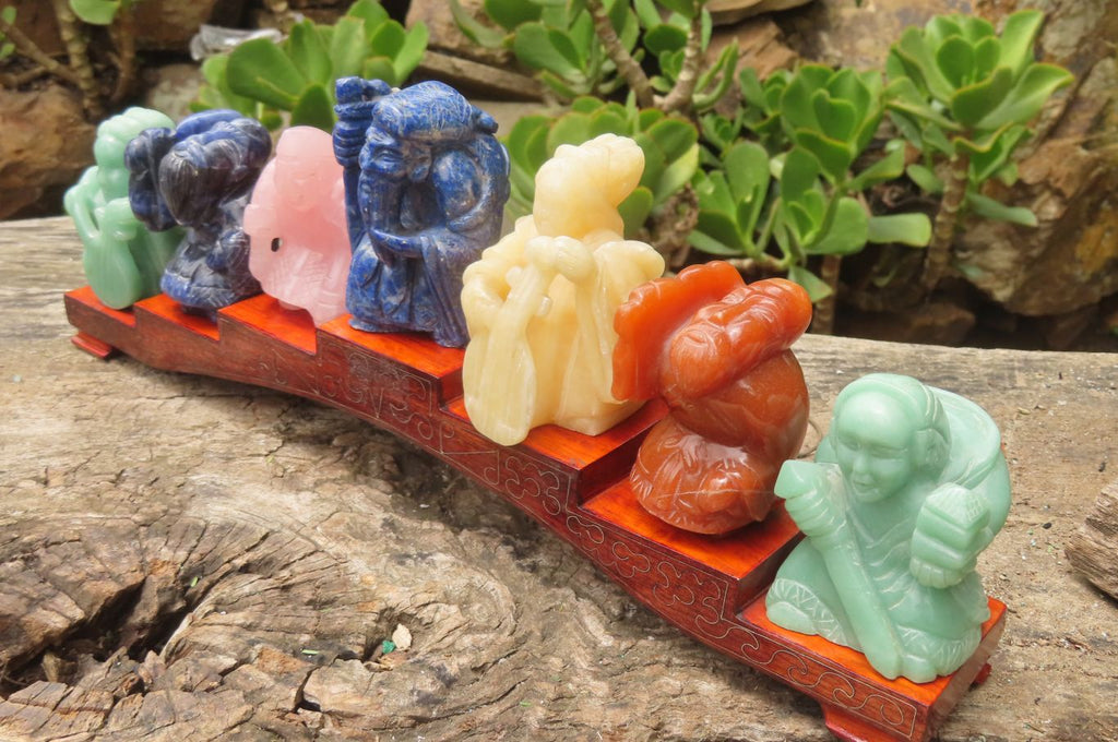 Polished Assortment Of Lucky God Carvings x 7 From China - Toprock Gemstones and Minerals 