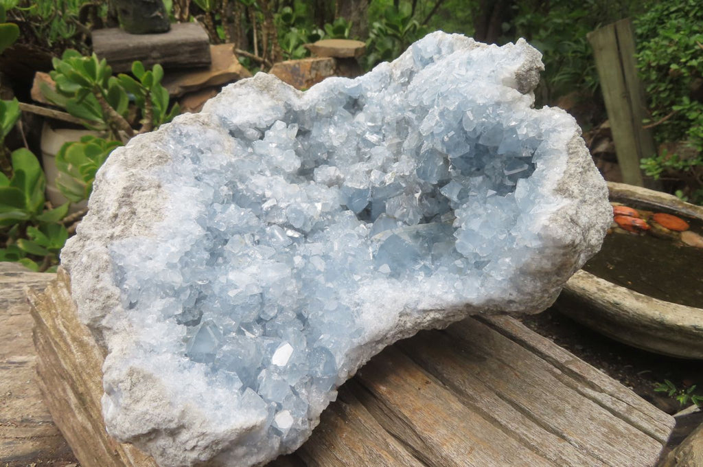Natural Celestite Geode Specimen x 1 From Sakoany, Madagascar - Toprock Gemstones and Minerals 