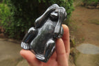 Hand Made Silver Hematite Monkey Carvings x 3 From China - Toprock Gemstones and Minerals 