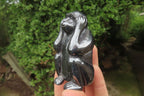 Hand Made Silver Hematite Monkey Carvings x 3 From China - Toprock Gemstones and Minerals 