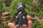 Hand Made Silver Hematite Monkey Carvings x 3 From China - Toprock Gemstones and Minerals 