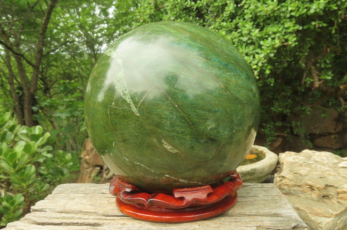 Polished Green Verdite Sphere x 1 From Zimbabwe - Toprock Gemstones and Minerals 