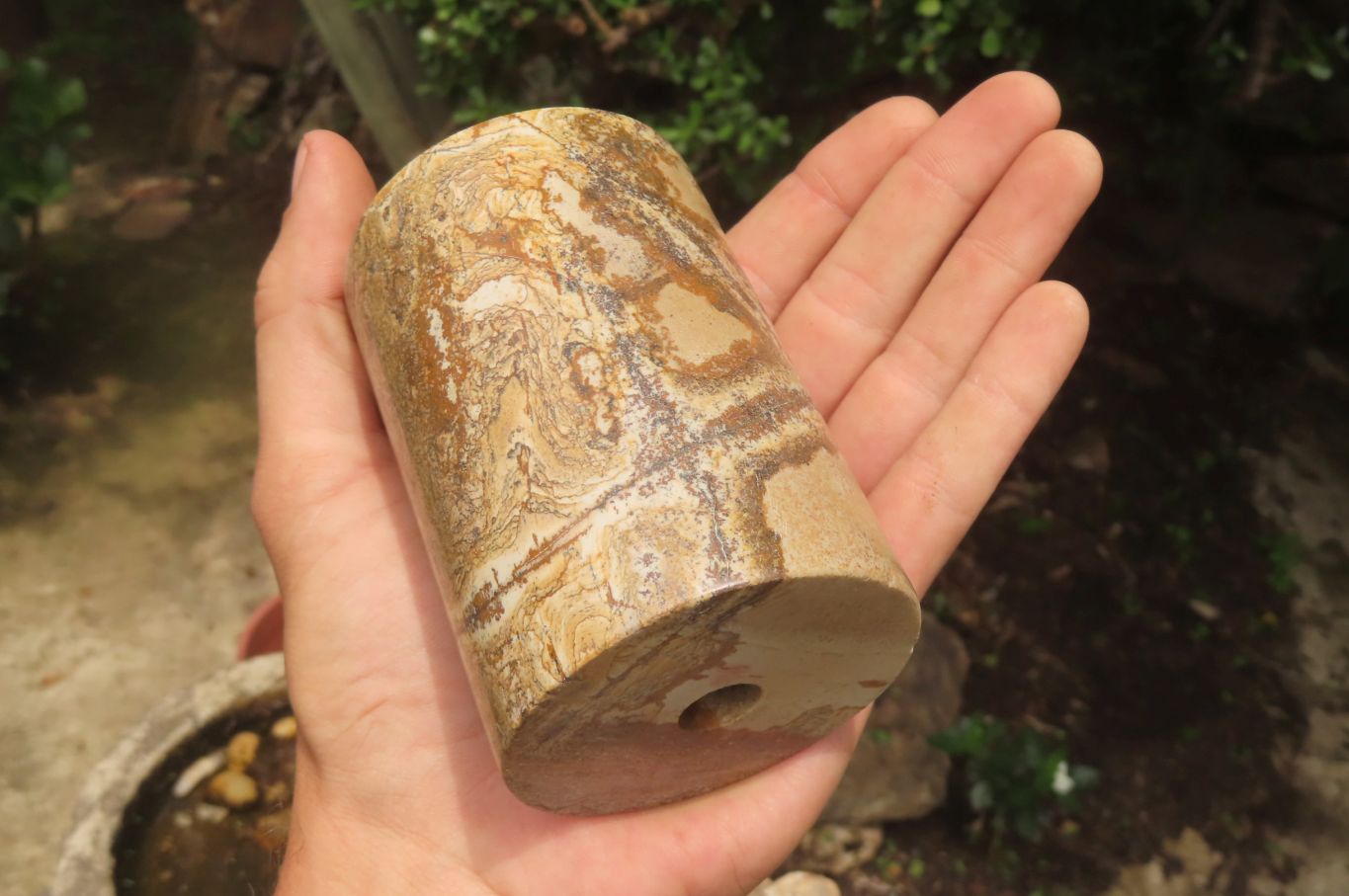 Polished Picture Stone Candle Holders x 2 From Namibia - Toprock Gemstones and Minerals 