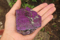 Polished On One Side Metallic Purpurite x 3 From Namibia - Toprock Gemstones and Minerals 