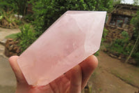 Polished Rose Quartz Points x 3 From Madagascar - Toprock Gemstones and Minerals 