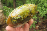 Polished Green Opal Standing Free Forms x 3 From Antsirabe, Madagascar - Toprock Gemstones and Minerals 