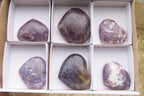Polished Lepidolite Gemstone Hearts x 6 From Madagascar - Toprock Gemstones and Minerals 