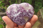 Polished Lepidolite Gemstone Hearts x 6 From Madagascar - Toprock Gemstones and Minerals 