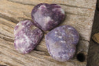 Polished Lepidolite Gemstone Hearts x 6 From Madagascar - Toprock Gemstones and Minerals 