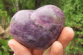 Polished Lepidolite Gemstone Hearts x 6 From Madagascar - Toprock Gemstones and Minerals 