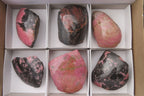 Polished On One Side Rhodonite x 6 From Madagascar - Toprock Gemstones and Minerals 