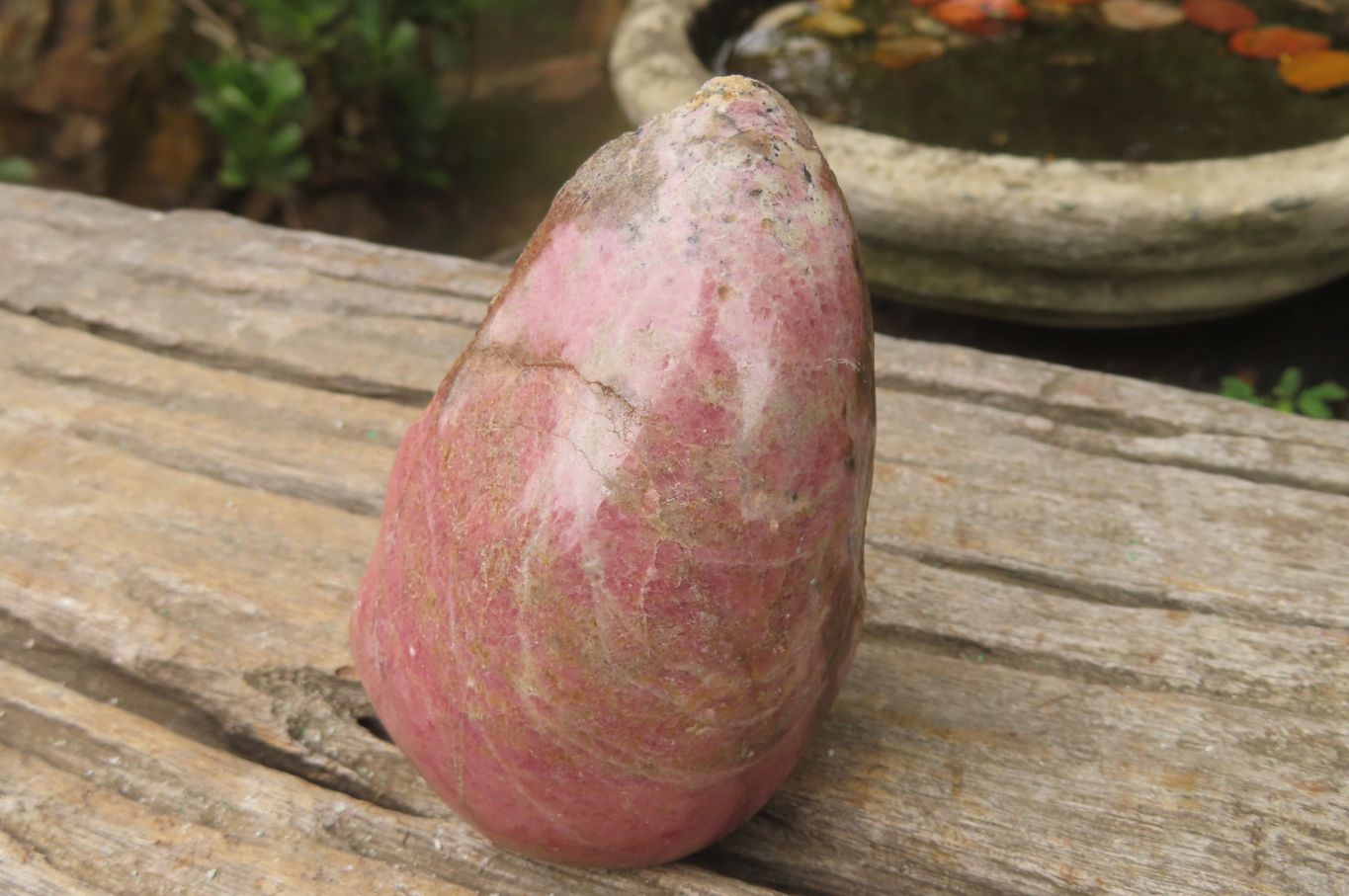 Polished On One Side Rhodonite x 6 From Madagascar - Toprock Gemstones and Minerals 