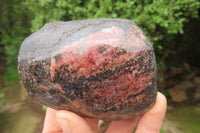 Polished On One Side Rhodonite x 6 From Madagascar - Toprock Gemstones and Minerals 