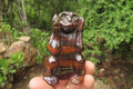 Hand Made Tiger Iron Jasper Monkey Carvings x 3 From Australia - Toprock Gemstones and Minerals 
