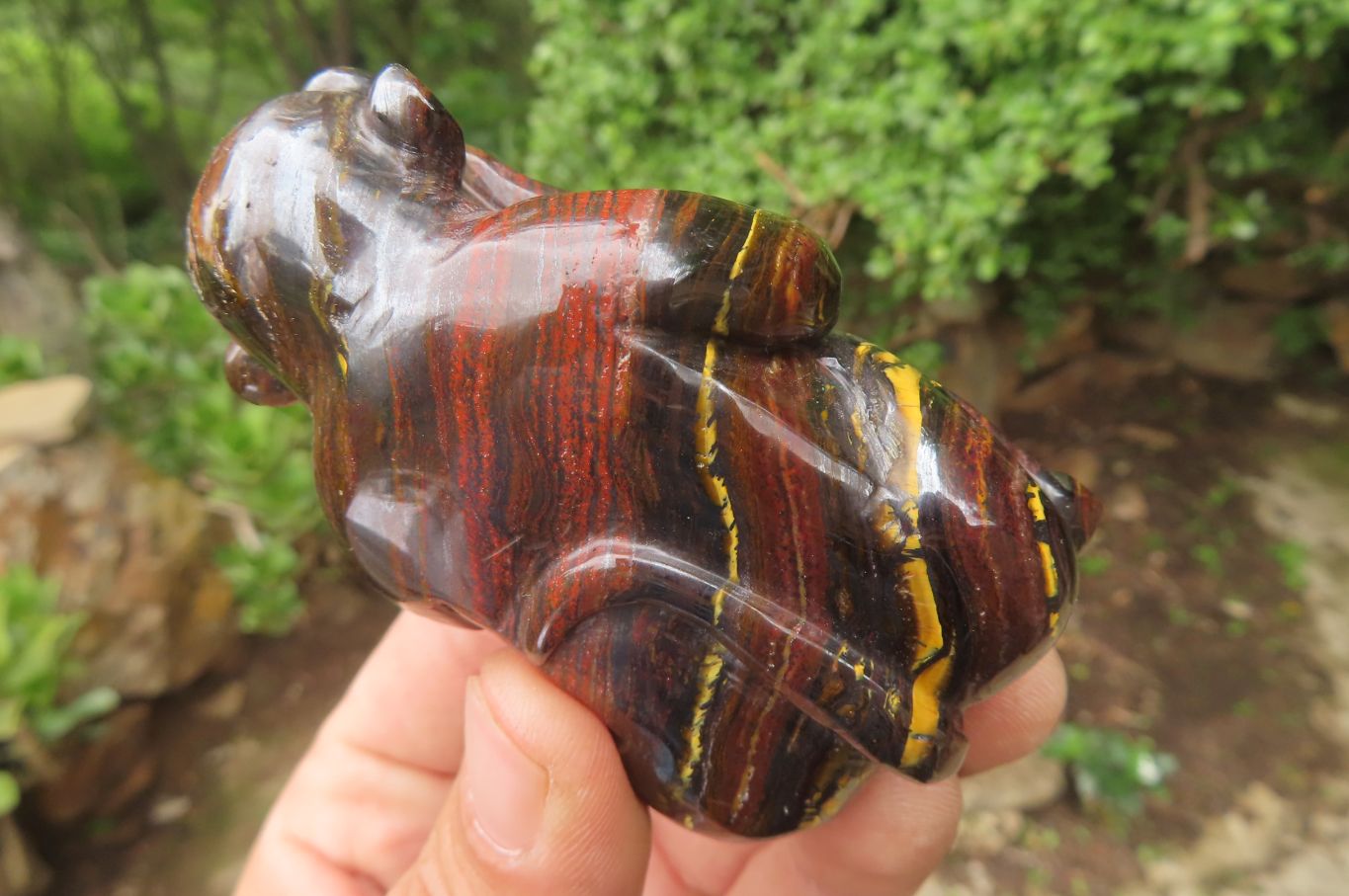 Hand Made Tiger Iron Jasper Monkey Carvings x 3 From Australia - Toprock Gemstones and Minerals 