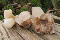 Natural Pineapple Candle Quartz Clusters x 6 From Antsirabe, Madagascar - Toprock Gemstones and Minerals 